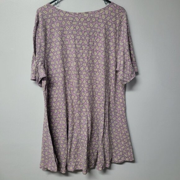 Lularoe Shirt Top Tunic Pink Star Pattern Womens 3XL Plus Casual Comfortable - Picture 2 of 7